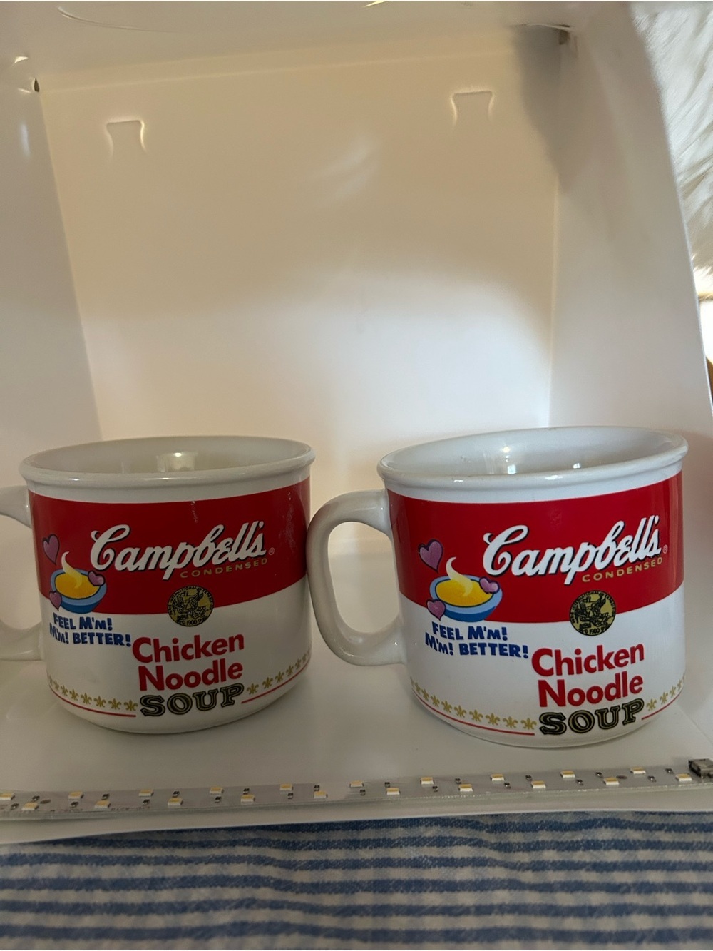 Vintage Campbell's Chicken Noodle Soup Mug Set Of 2 Collectible 1997